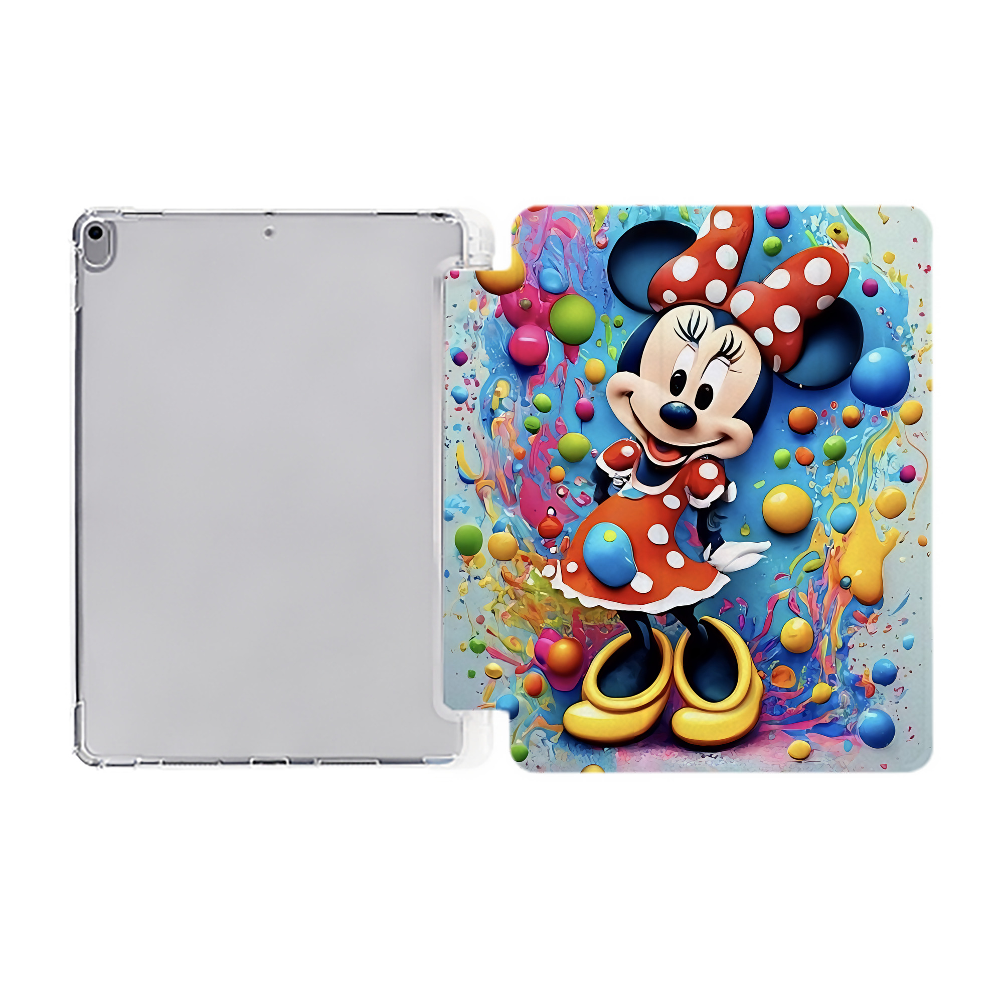 （画像用） ミッキーマウス Mickey Mouse IPad ケース ペン収納付き 三つ折りスタンド PUレザー×シリコン 対応機種9.5/10.5/10.9インチ